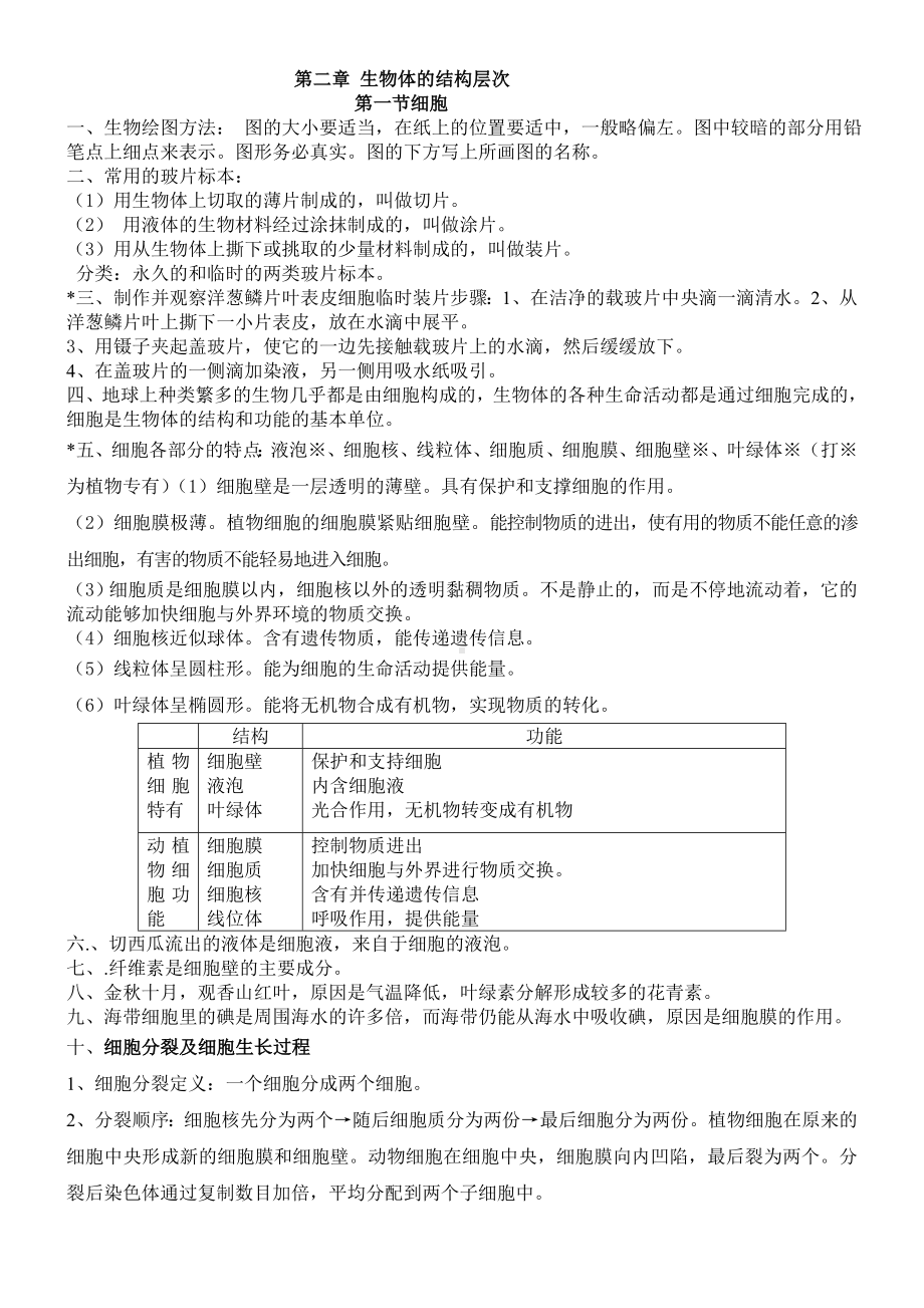 （最新推荐）冀教版七年级上册生物复习提纲.doc_第3页