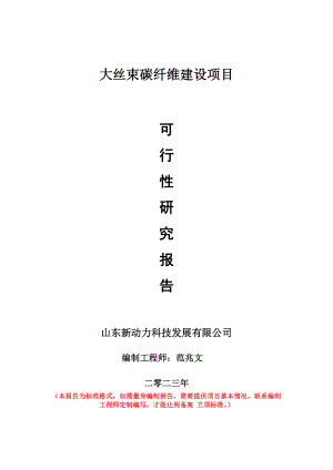 重点项目大丝束碳纤维建设项目可行性研究报告申请立项备案可修改案例.doc