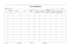 重大安全隐患报备表参考模板范本.doc