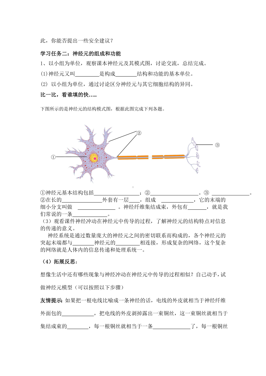 AAAA第六章第二节 神经系统的组成(学案)2 .doc_第3页