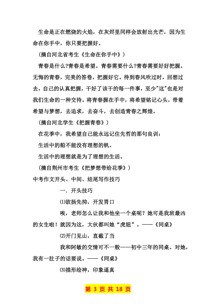 中考满分作文中的开头和结尾.doc_第3页