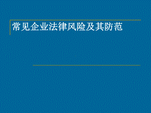 企业法律风险及防范分析-课件.ppt