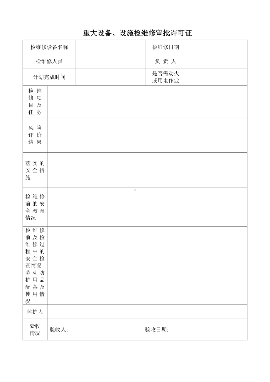 重大设备、设施检维修审批许可证参考模板范本.docx_第1页