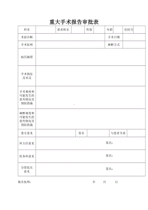 重大手术报告审批表参考模板范本.docx