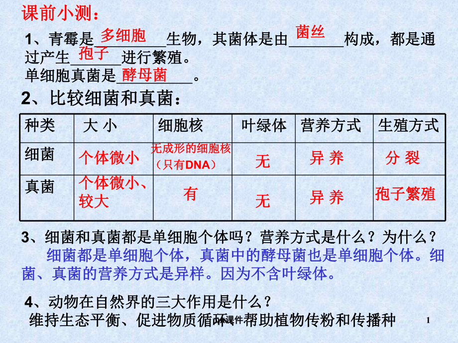 八年级生物上册细菌和真菌在自然界中的作用课课件.ppt_第1页