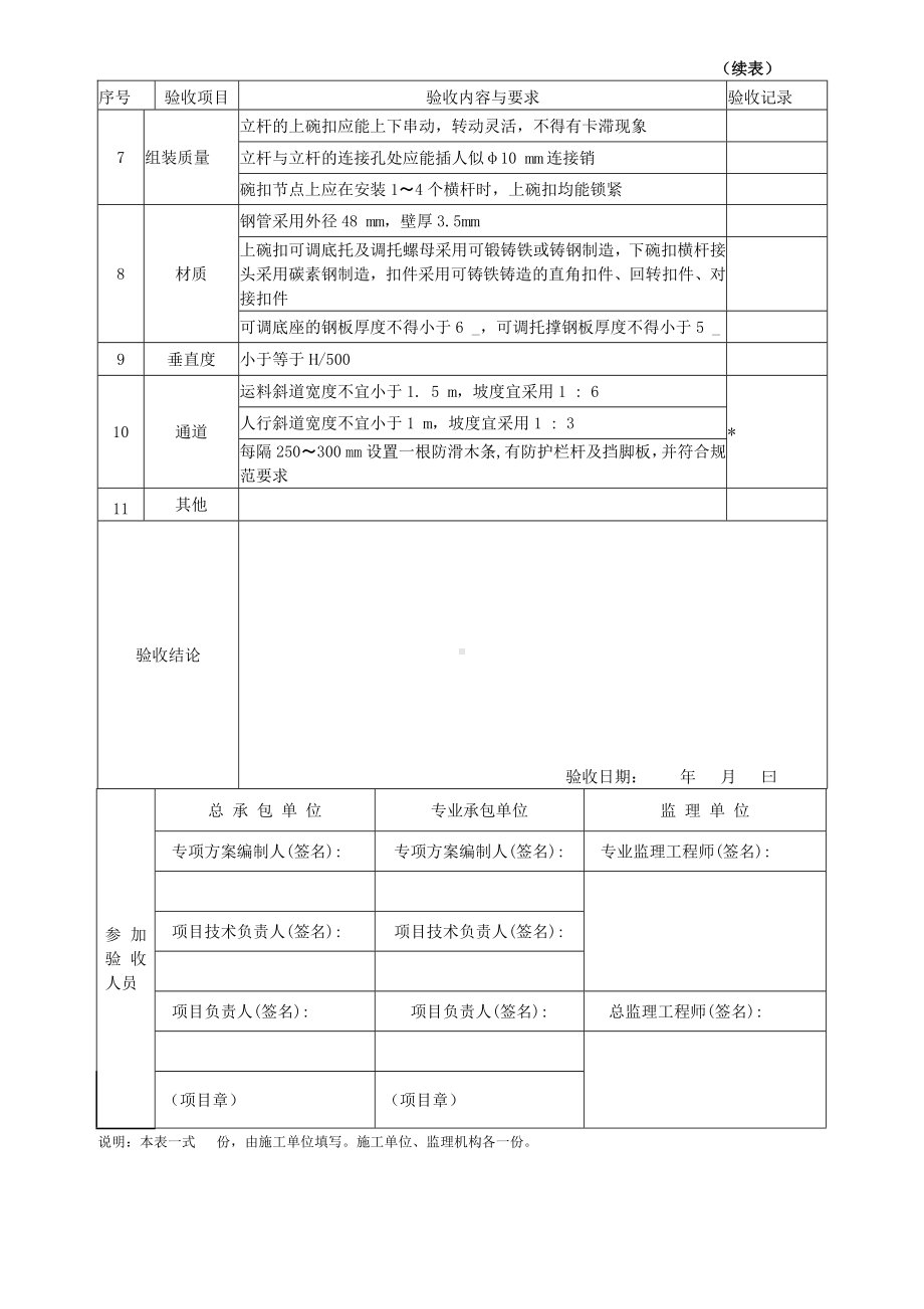 碗扣式脚手架验收表参考模板范本.docx_第2页