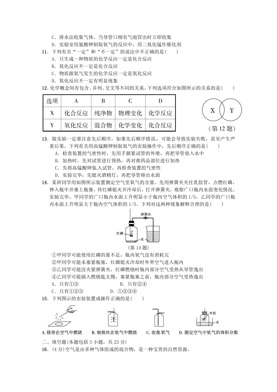 （重点推荐）新九年级化学上册-第二单元-达标检测卷-(新版)新人教版练习试卷.doc_第2页