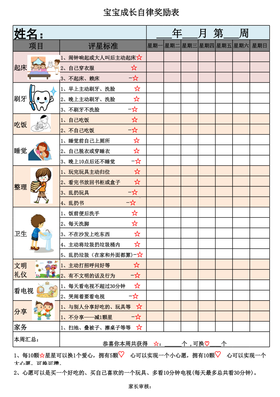 儿童成长自律表.xlsx_第1页