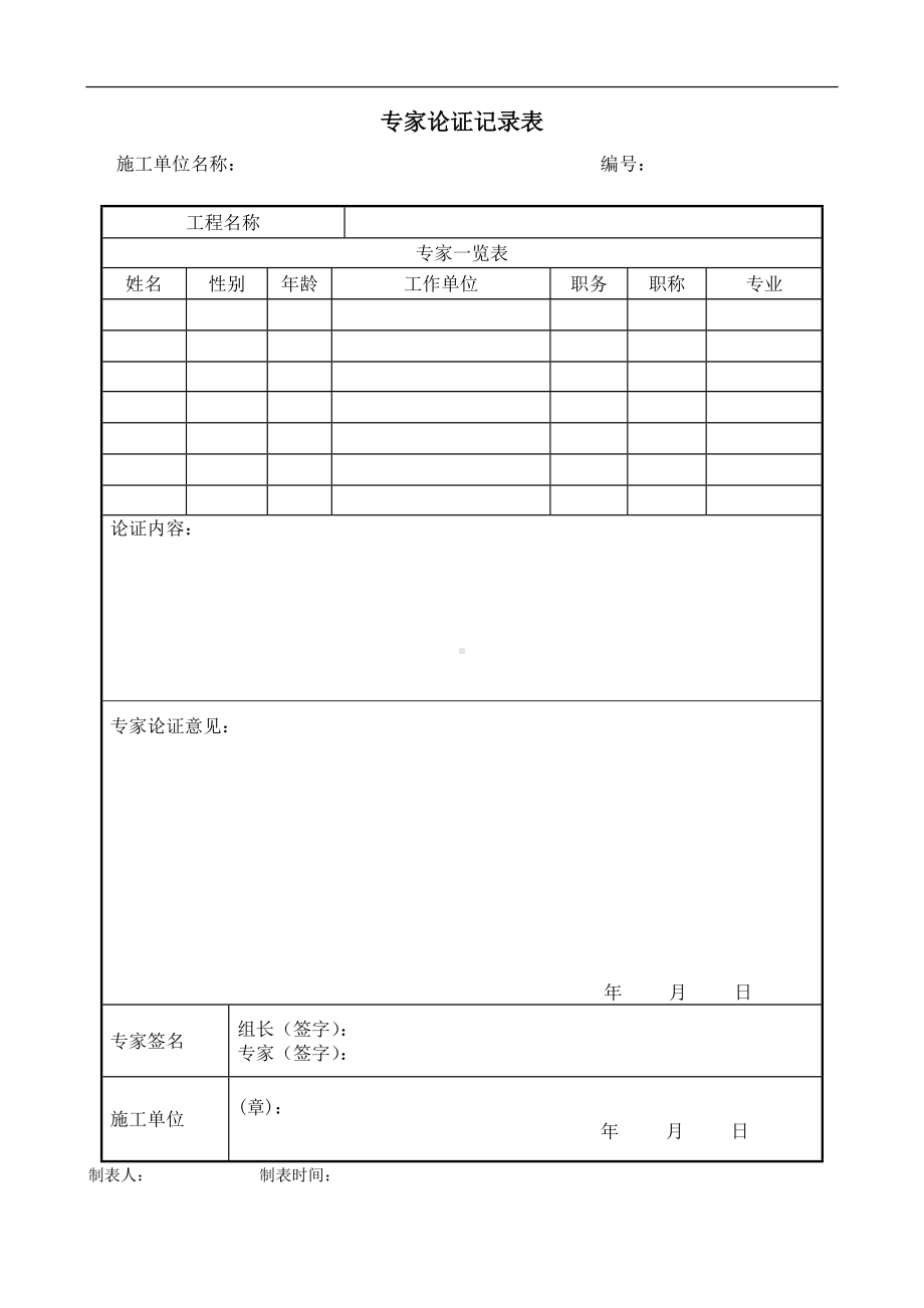 专家论证记录表参考模板范本.doc_第1页