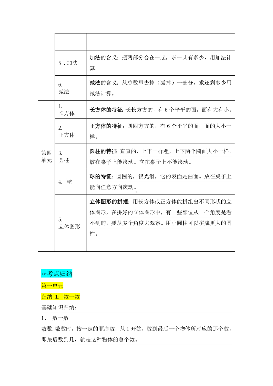 一年级数学上册期中复习资料.docx_第2页