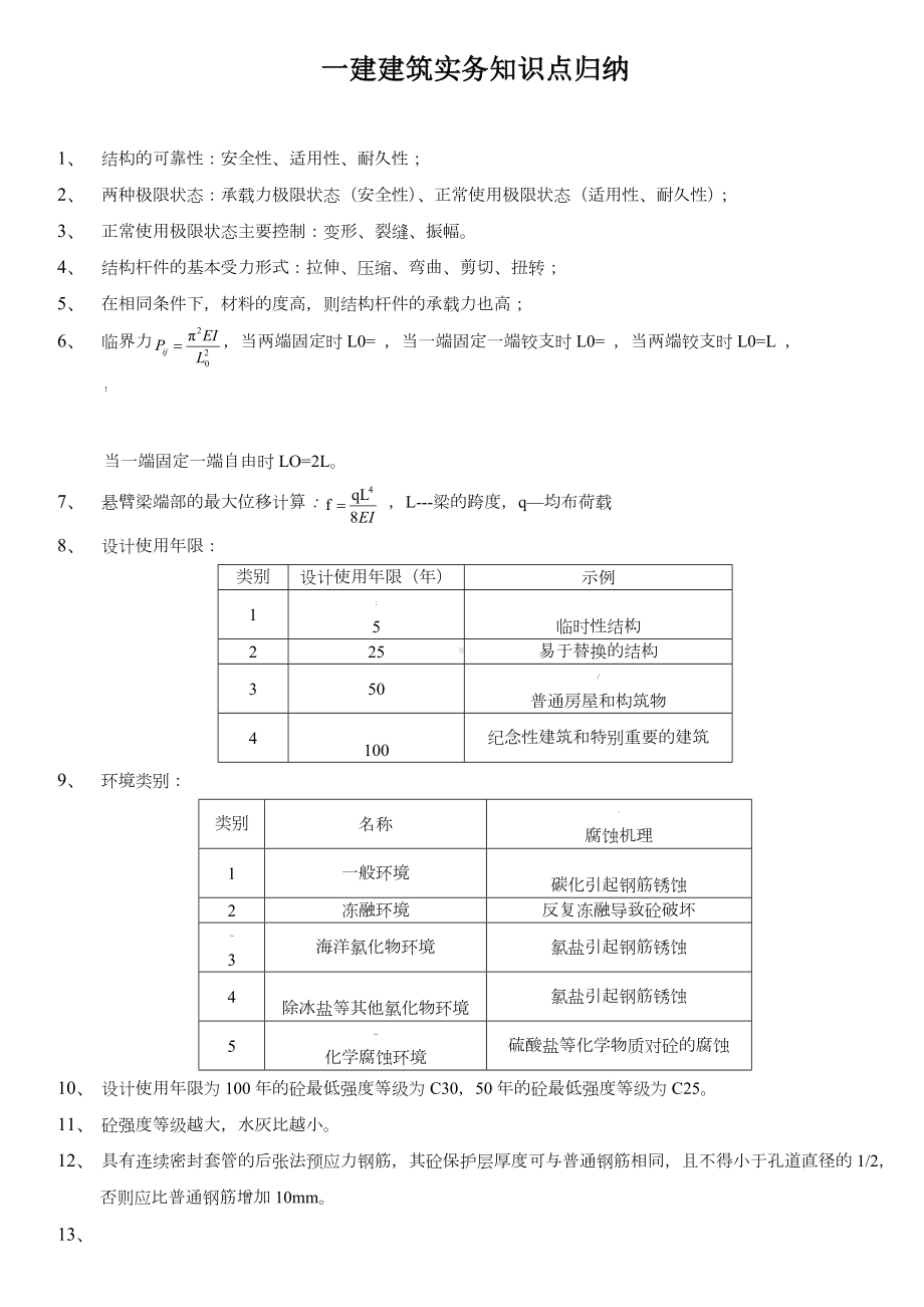 一级建造师建筑工程实务知识点汇总.doc_第1页