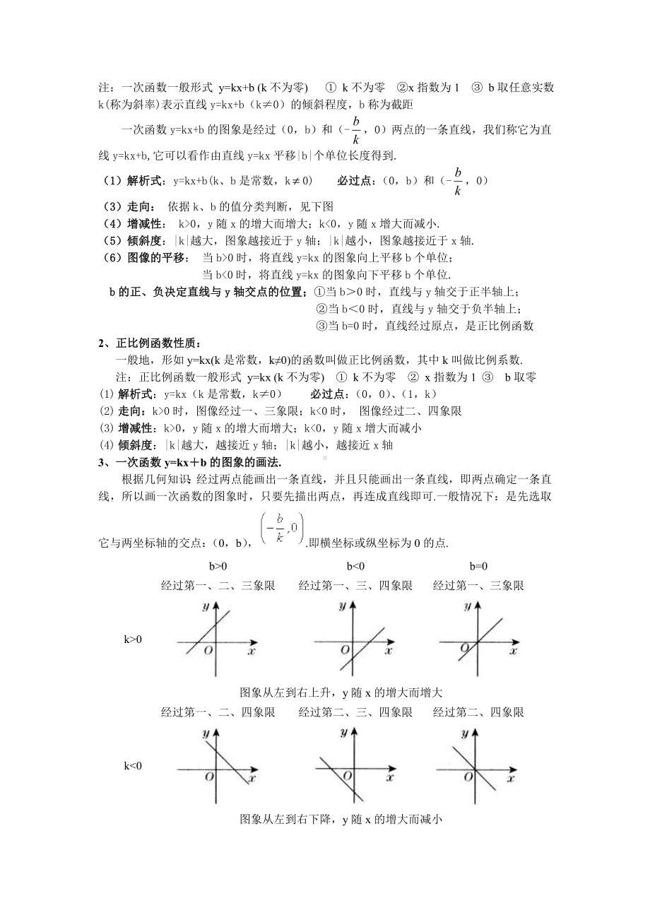 一次函数知识点总结与练习题集.doc_第2页