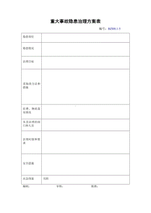 重大事故隐患治理方案表参考模板范本.doc
