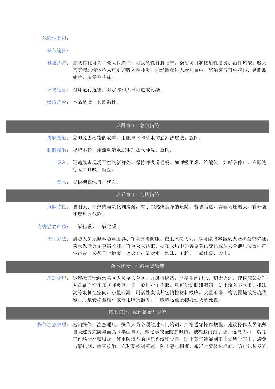 柴油安全技术说明书参考模板范本.docx_第2页