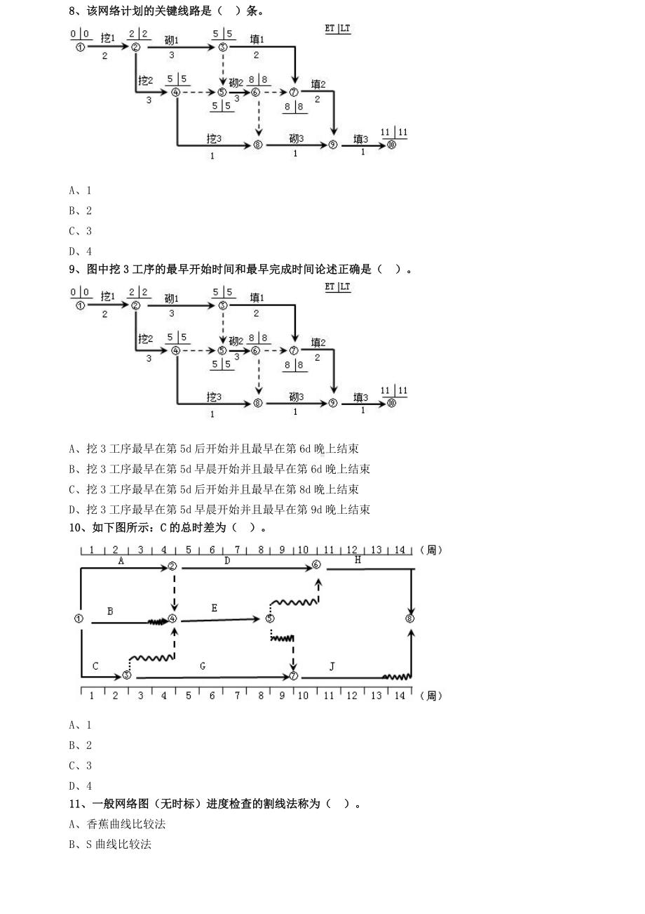 一建（公路）建工公路工程进度控制考前练习题含有答案解析2102.doc_第2页