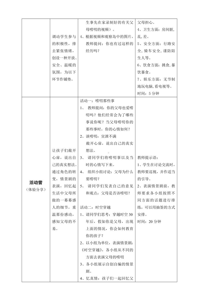 （通用版）小学生心理健康教育：六年级-第十一课-絮絮叨叨满是情-教案.doc_第2页