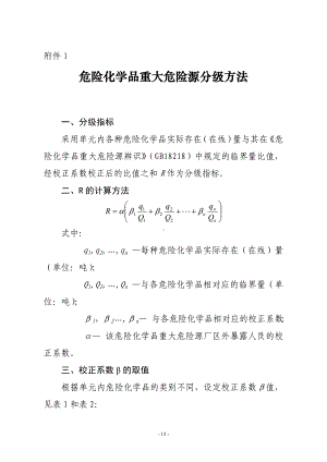 重大危险源分级参考模板范本.doc