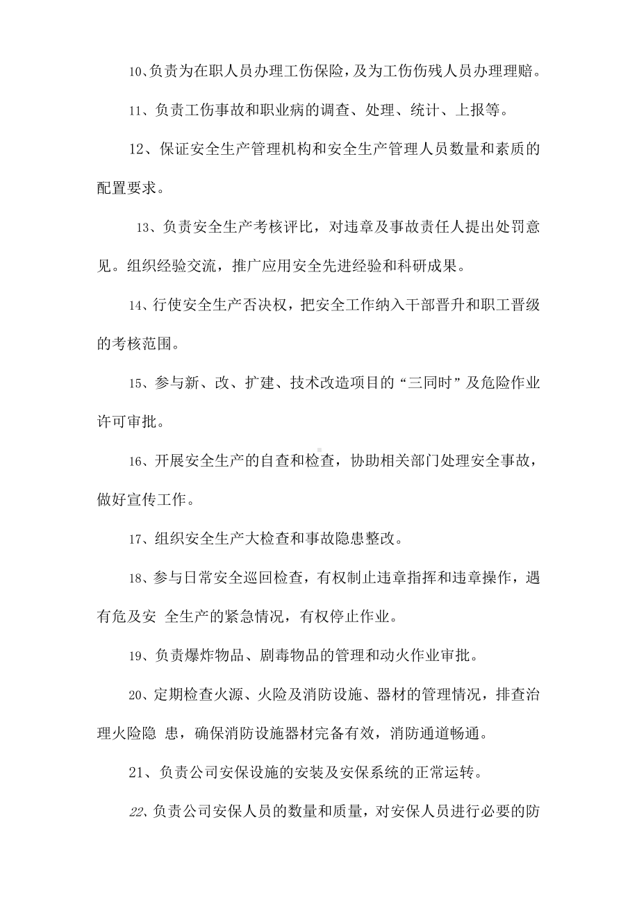 综合职能部（含人力资源〉安全生产责任制参考模板范本.doc_第2页