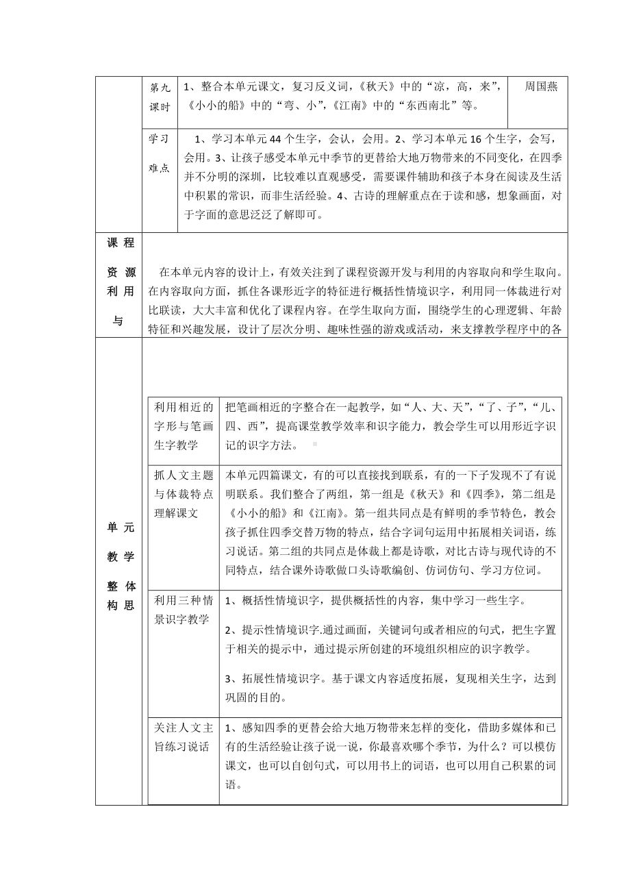 一年级-季节的更替与万物的变化-单元整体教学设计.docx_第3页