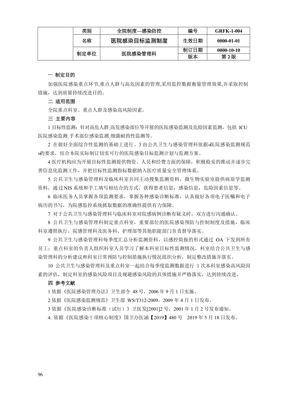 医院感染目标监测制度及相关制度资料.docx_第1页