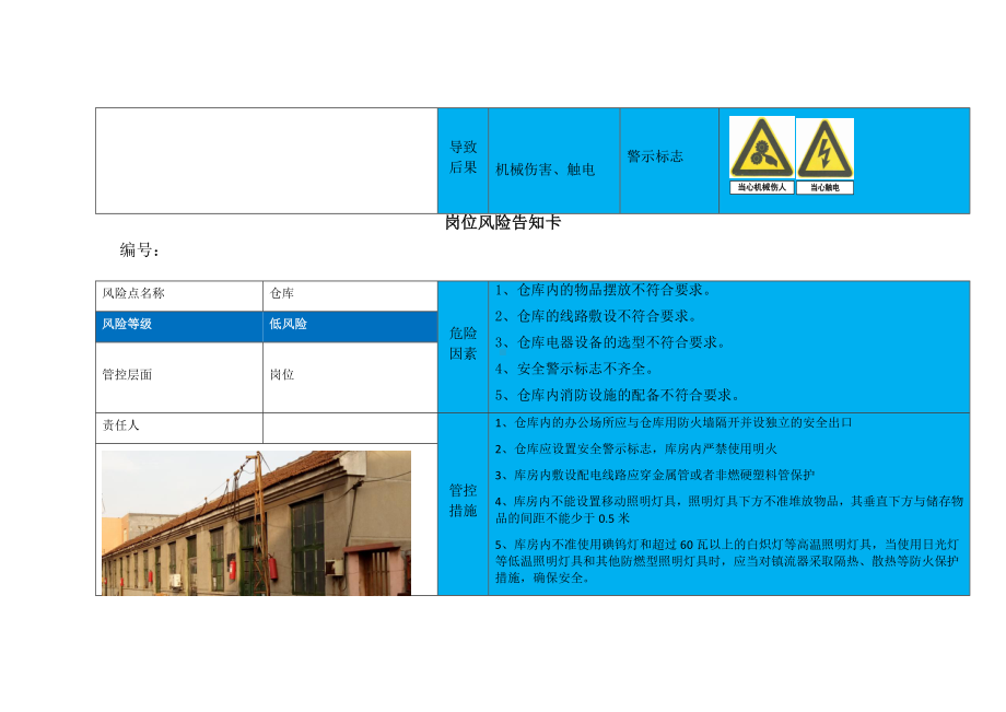 机械行业风险分级管控体系岗位风险告知卡（无较大以上风险不需要）参考模板范本.docx_第2页