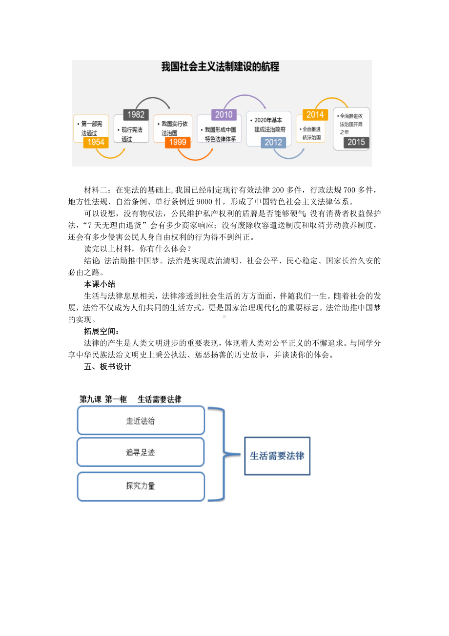 七年级道德与法治下册第四单元走进法治天地第九课法律在我们身边第一框《生活需要法律》教学设计新人教版.doc_第3页