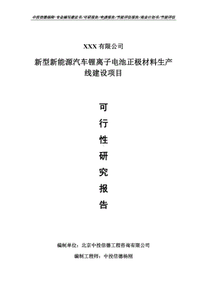 新型新能源汽车锂离子电池正极材料可行性研究报告申请建议书.doc