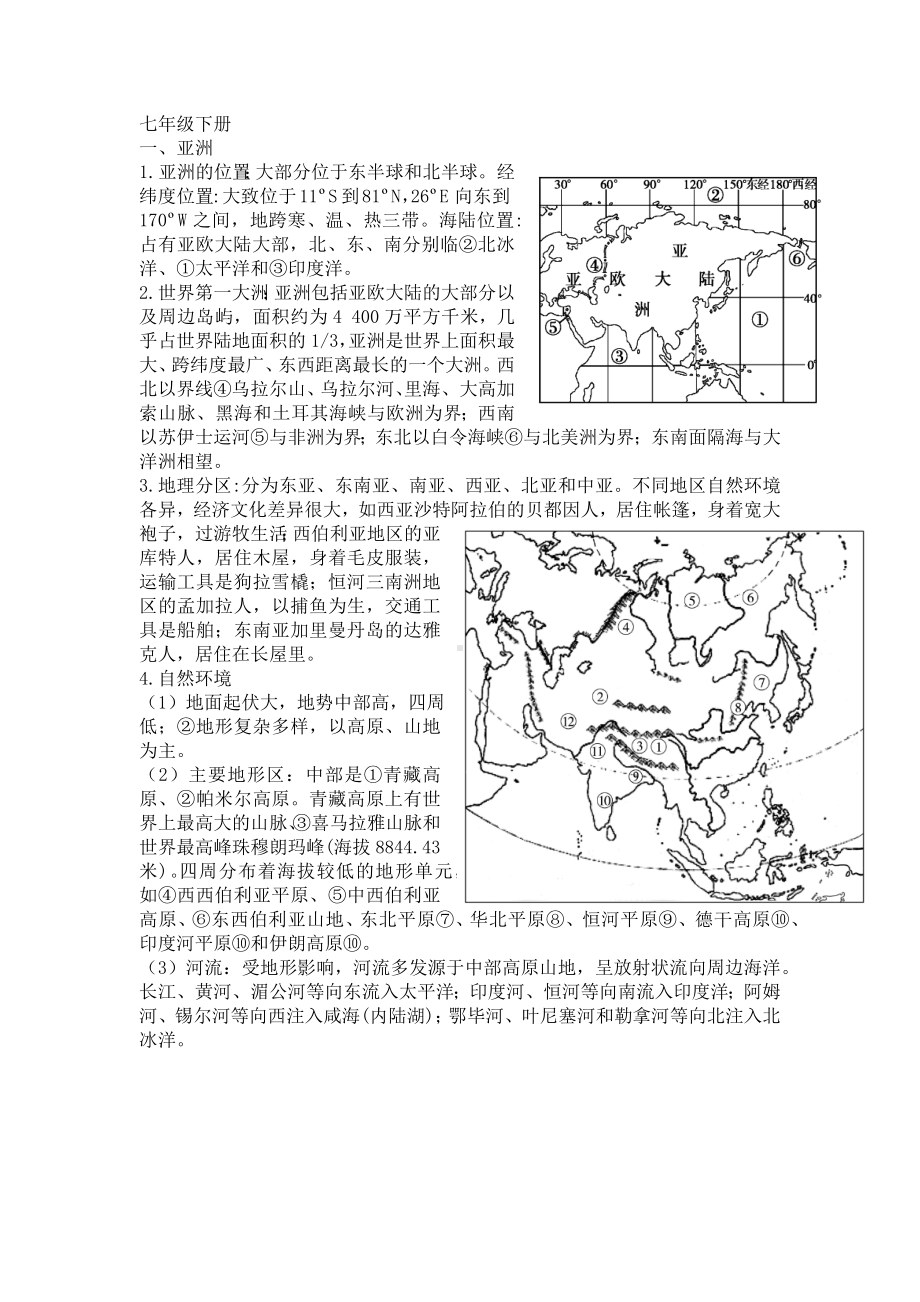 七年级下册地理知识点.docx_第1页