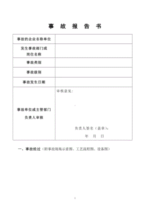 事故报告书参考模板范本.docx