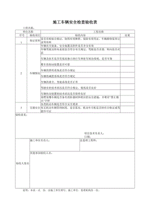 施工车辆安全检查验收表参考模板范本.docx