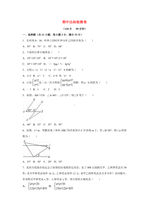 七年级数学下册期中达标检测卷青岛版.docx