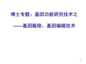 基因功能研究技术之基因敲除及基因编辑技术课课件.ppt