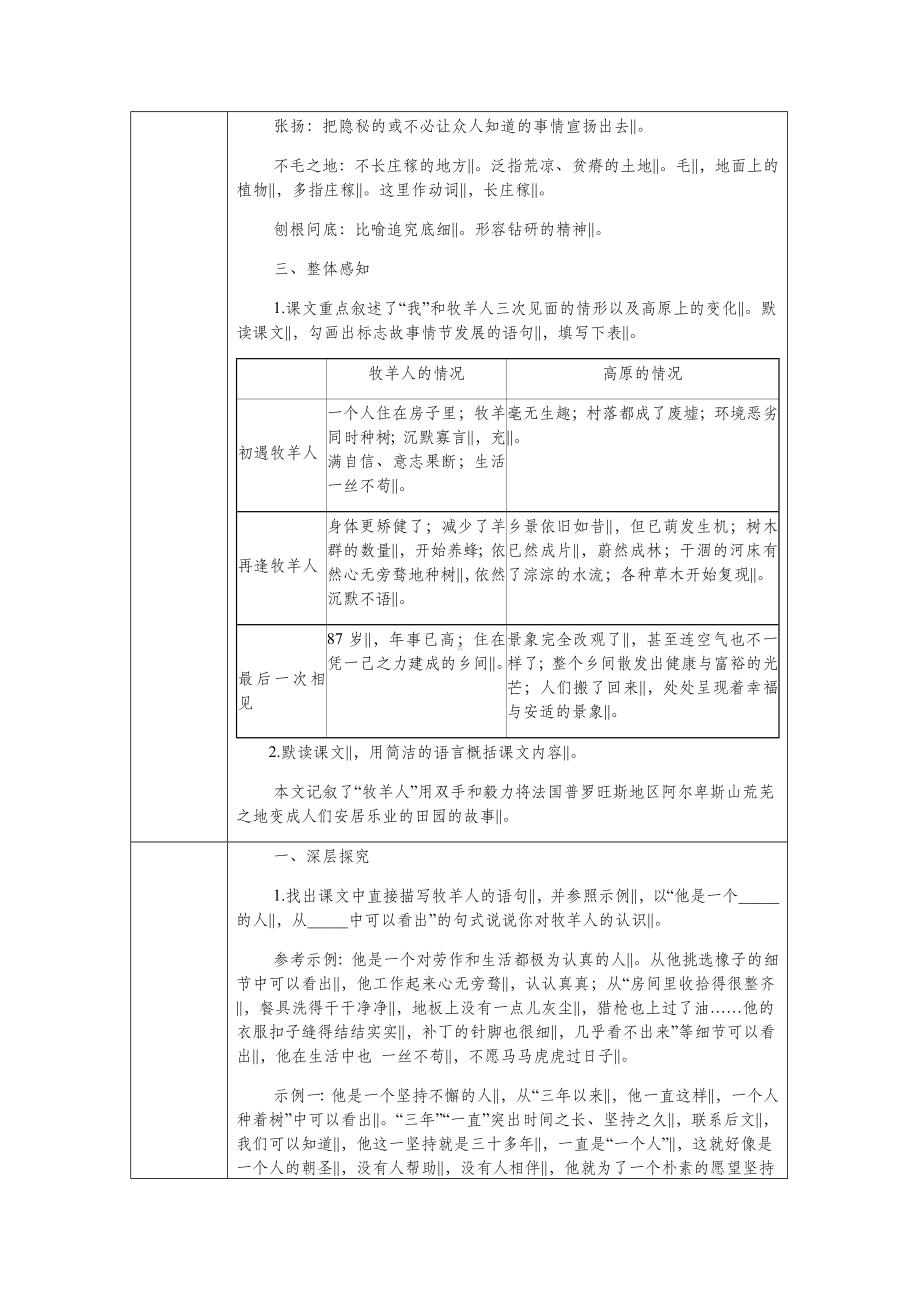 七年级语文上册第四单元13植树的牧羊人教案新人教版.doc_第3页