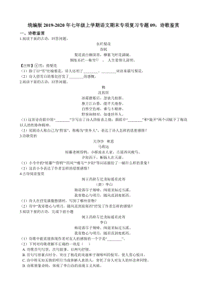 七年级上学期语文期末专项复习专题：诗歌鉴赏.doc