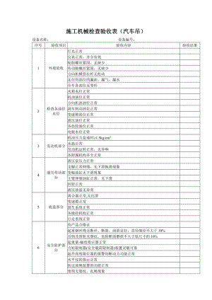 施工机械检查验收表（汽车吊）参考模板范本.docx