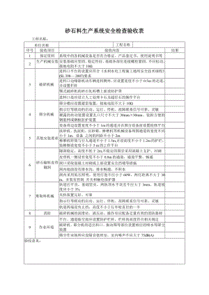 砂石料生产系统安全检查验收表参考模板范本.docx