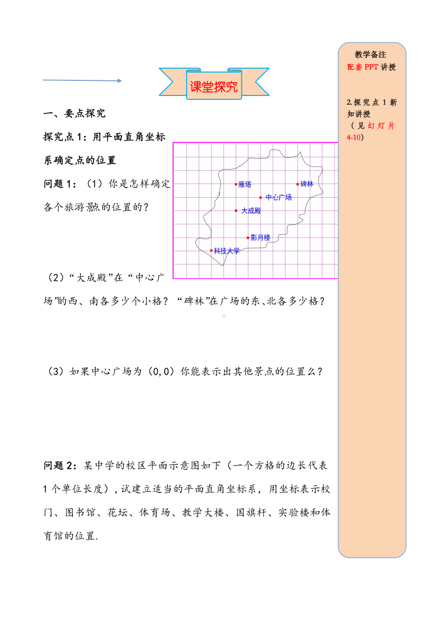 七年级数学下册第七章平面直角坐标系7.2坐标方法的简单应用7.2.1用坐标表示地理位置0.doc_第2页