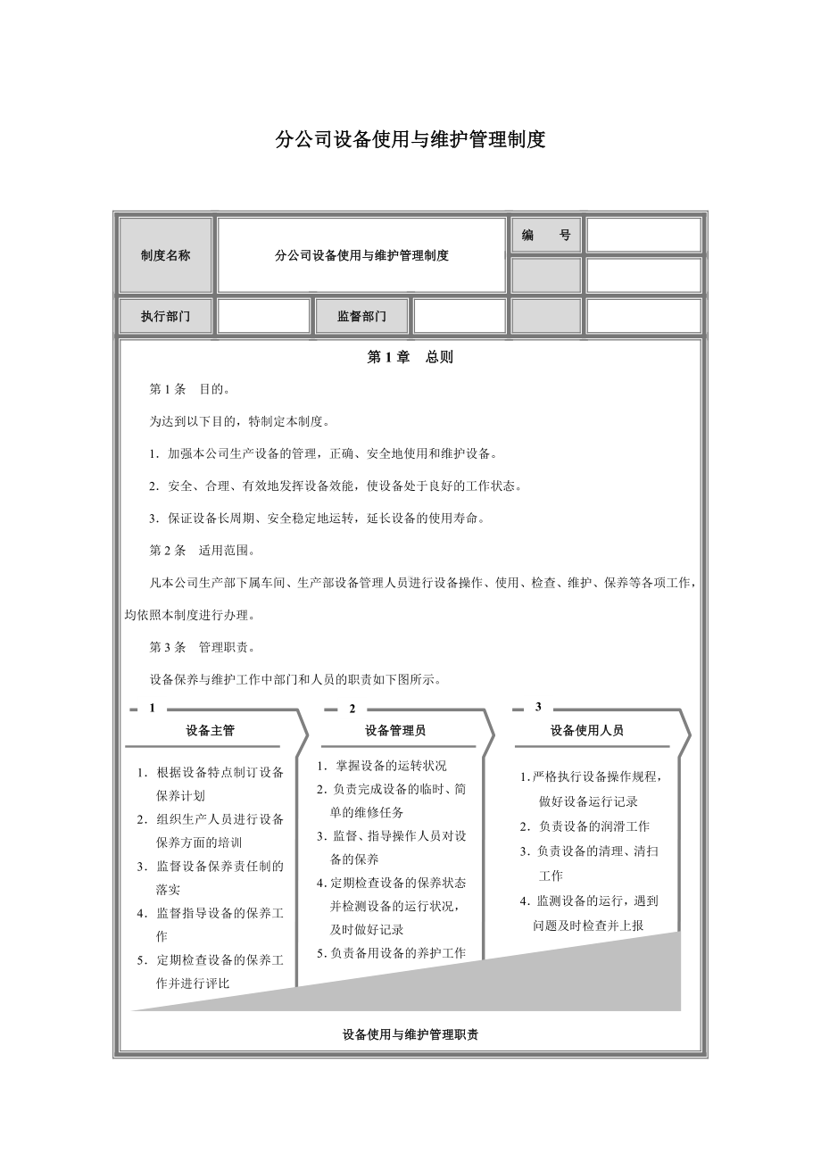 (管理与人事)设备使用与维护管理制度.docx_第1页