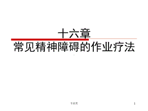 常见精神障碍的作业疗法[专业相关]课件.ppt