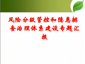 工贸行业-风险分级管控和隐患排查治理体系建设专题课件.ppt