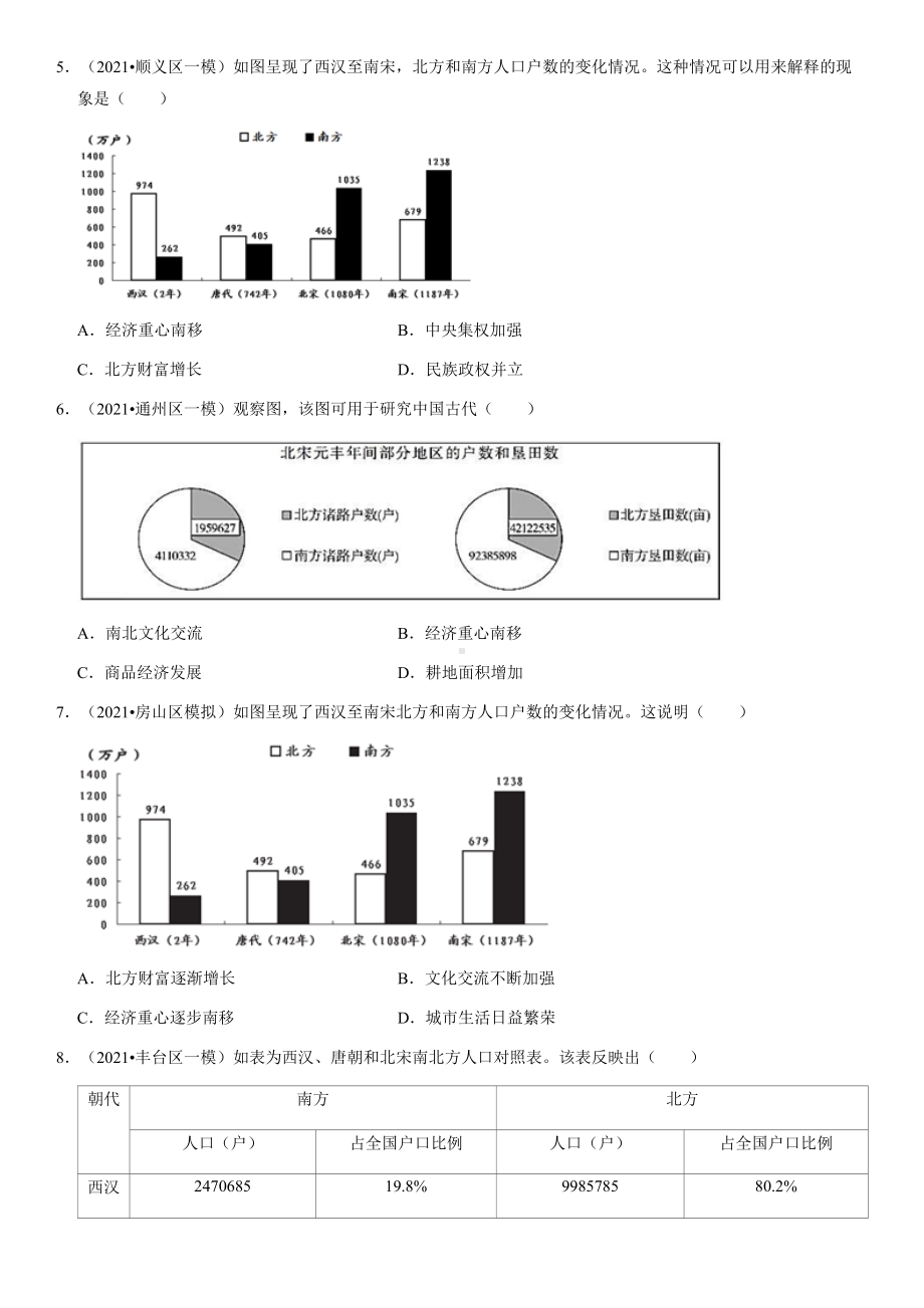 2021年北京初三一模历史汇编：宋元时期(含答案解析).docx_第2页