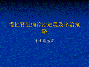 慢性肾脏病诊治进展及诊治策略修改课件.ppt