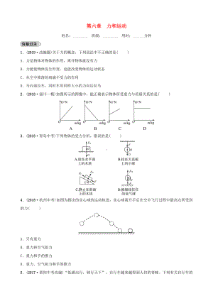 (部编本人教版)最新届中考物理-第六章-力和运动习题（经典练习）.doc
