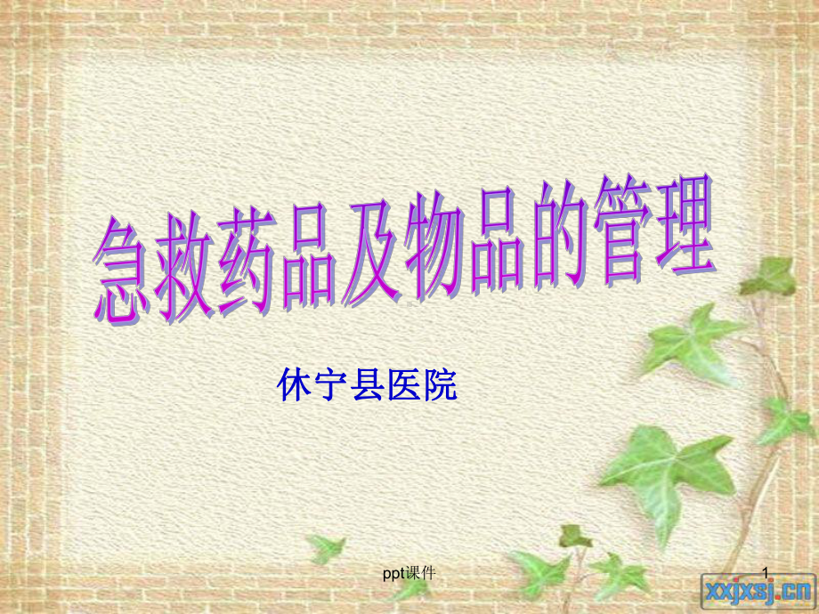 急救药品物品管理-课件.ppt_第1页