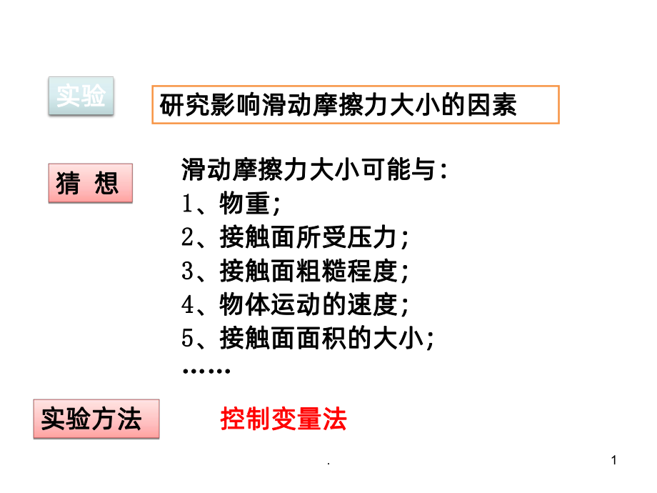 探究《滑动摩擦力力大小因素》课件.pptx_第1页