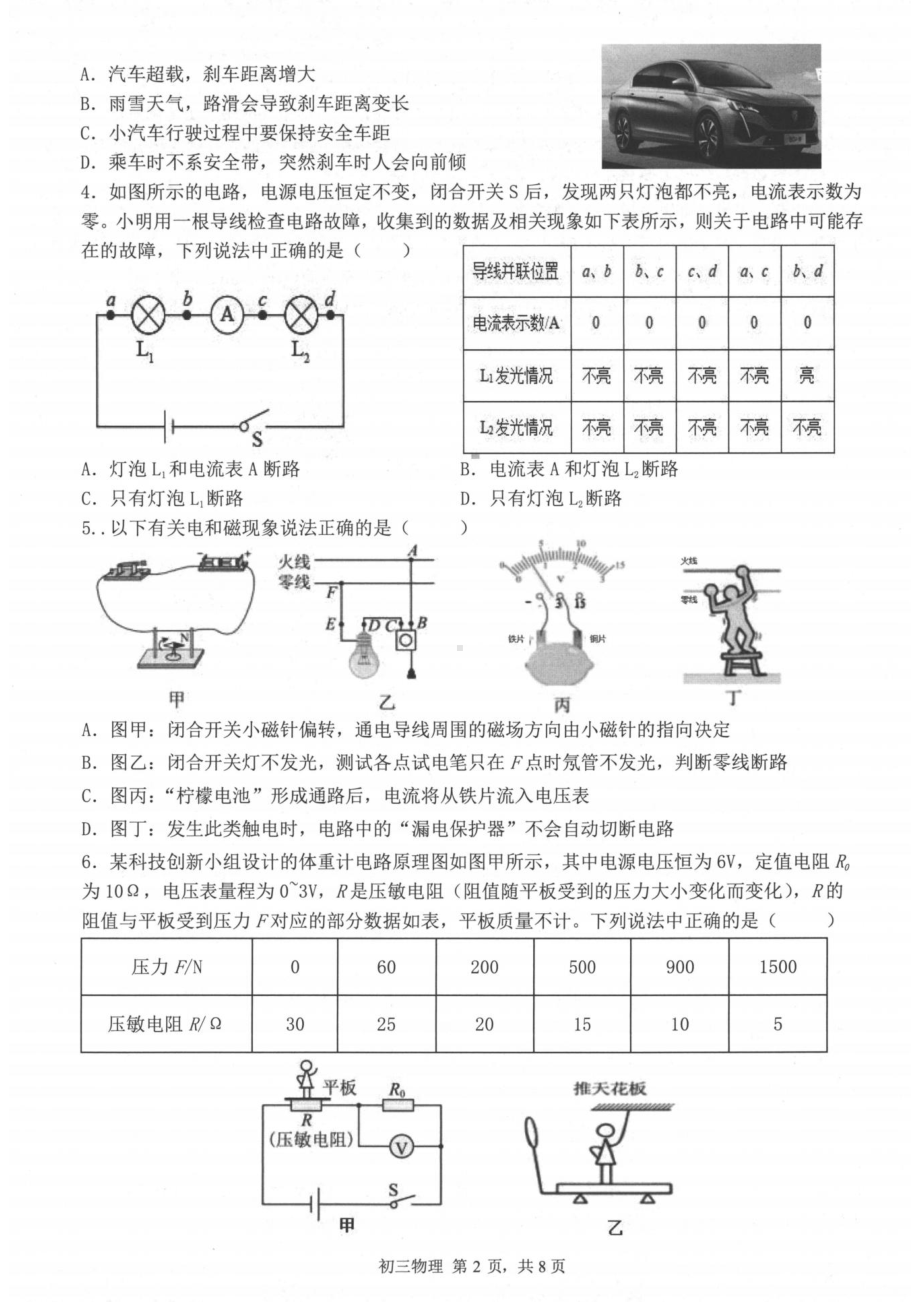 2022-2023深圳市30校联考九年级中考二模物理试卷+答案.pdf_第2页