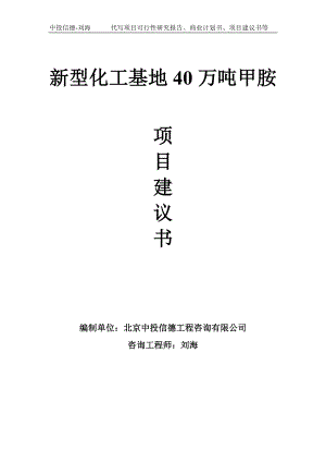 新型化工基地40万吨甲胺项目建议书-写作模板.doc