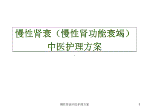 慢性肾衰中医护理方案-课件.ppt