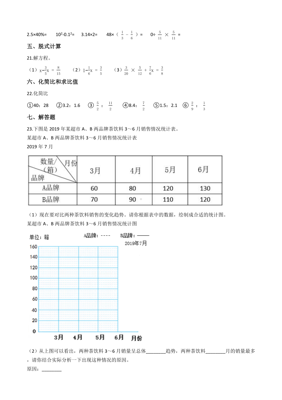 2021年小升初数学摸底试卷(附答案).docx_第3页