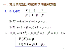 常见分布的数学期望和方差课件.pptx